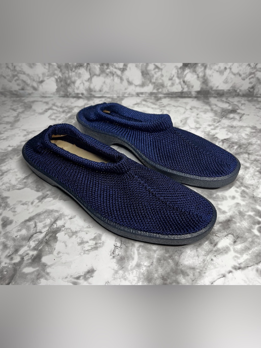 Arcopedico Womens Classic New Sec Knit Slip On Comfort Shoes 39 / 8 Blue